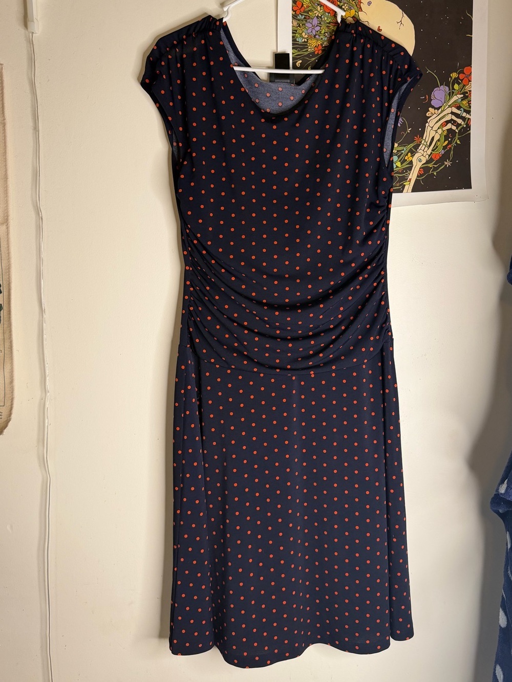 Enfocus Studio Navy Dress with Polka Dots
